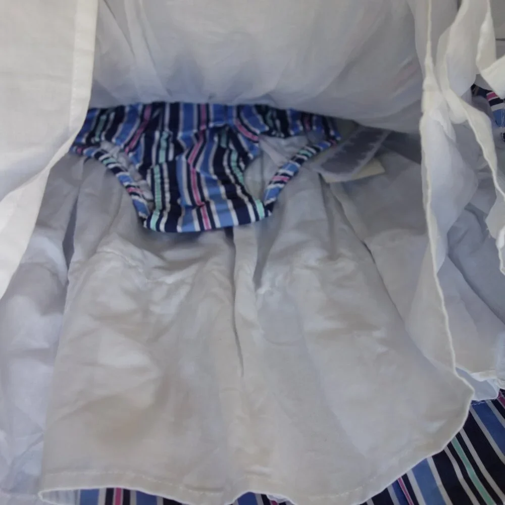 NWT RALPH LAUREN Striped Smocked Two-Piece Dress Set – 9 Months